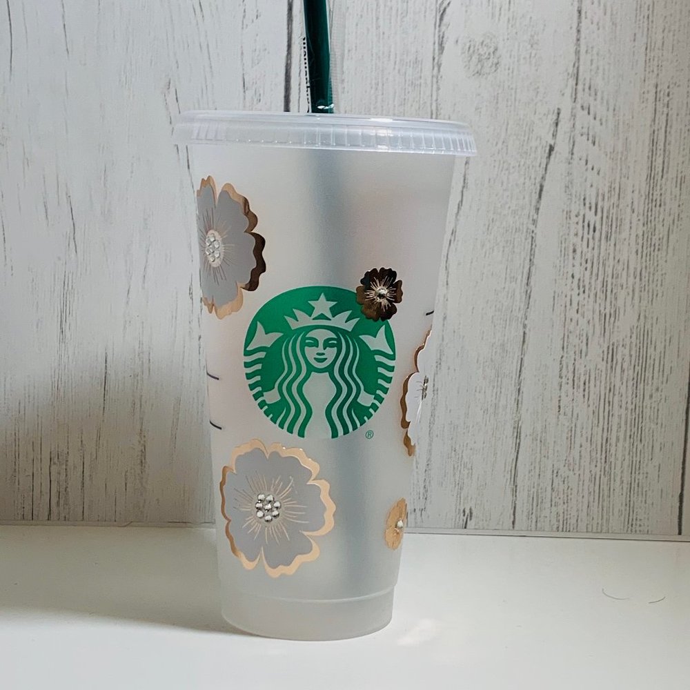 Rose Gold Starbucks Cup with Swarovski Crystals